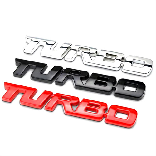 Logo Emblema Turbo Tuning Rojo, Para Toda Marca! 9.7x1.1cm