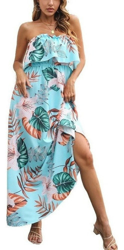 Vestido Largo De Vacaciones Hawaiano Casual Para Damas