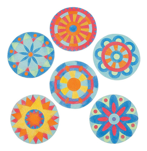 Fun Express Mandala Sand Art Kits For Kids, Makes 24 - Diy C