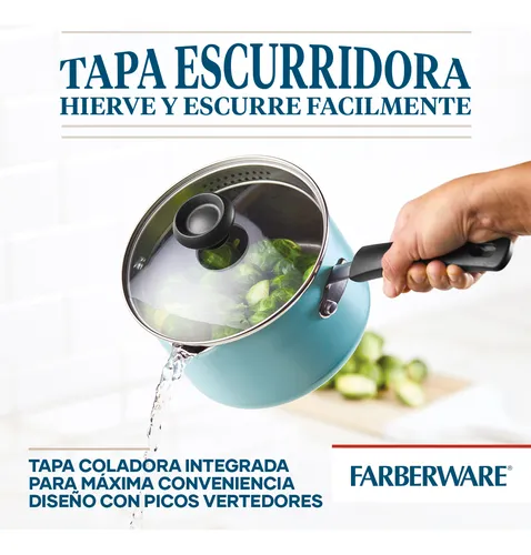 Farberware Easy Clean Batería Antiadherente 12p Azul