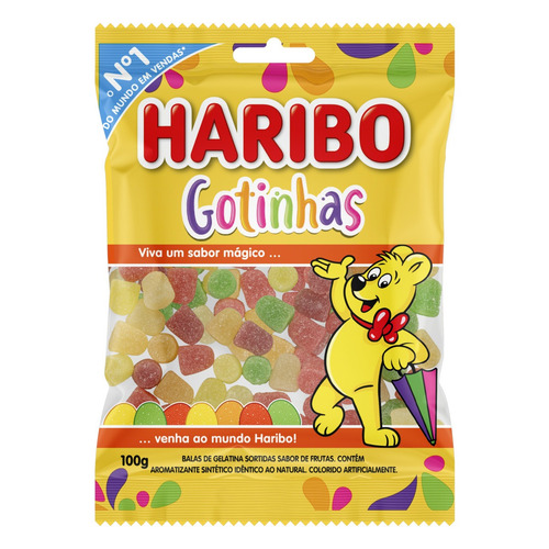 Imagem 1 de 4 de Bala Haribo Gotinhas frutas 100 g