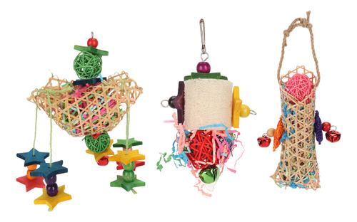 Brinquedo Shredding Chew, 3 Peças De Bambu Net Rattan Loofah