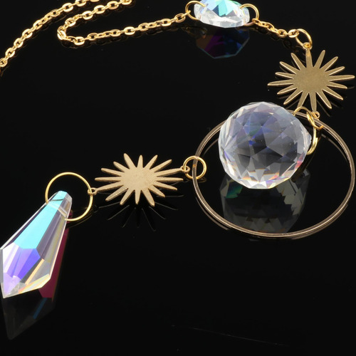 Colgante De Cadena Con Cuentas 2x Colgantes De Cristal Para
