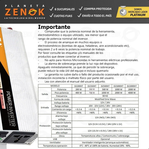 Imagen 6 de 10 de Inversor 12v A 220v Conversor Auto Transformador Inverter