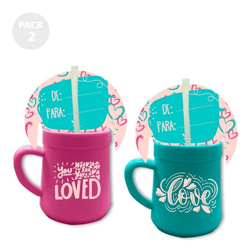2 Mate Bombilla Regalo Original San Valentin Día Enamorados