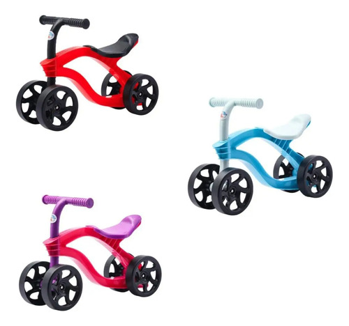 Bicicleta De Equilíbrio Infantil Futurista Sem Pedal 4 Rodas Cor Rosa