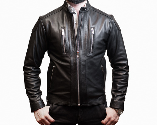 Campera Hombre Cuero Legítimo Rokera Cod431 Estancia1980