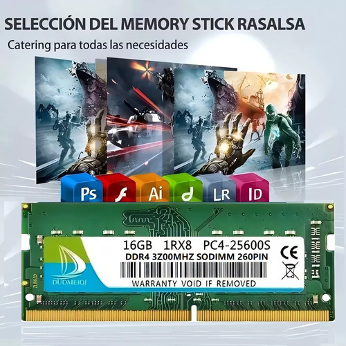 Memoria Ram DDR4 16g Gamer Ddr4-3200mhz Sodimm para laptops Pc4-25600 Duomeiqi CL17 260Pin verde