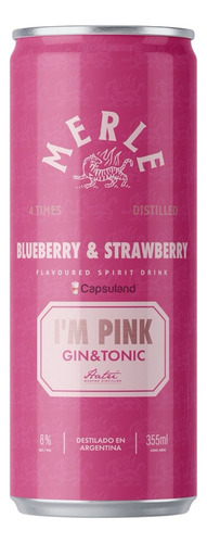 Lata Gin Tonic Merle Pink Premium 355ml Ready To Drink