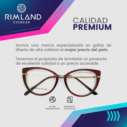 Imagen 3 de 5 de Armazón Lentes Marcos Anteojos Rimland (sku7105)