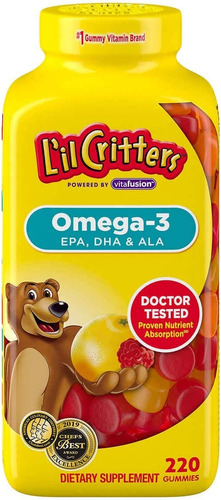 Lil Critters Omega-3 Epa/dha & Ala Niños 220 Gomitas