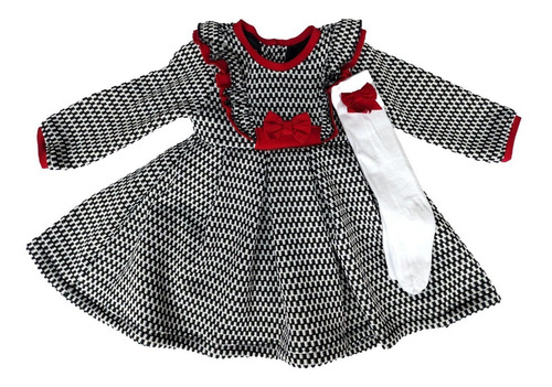 Vestido Con Olanes + Calcetas Elegante Bebe Y Niña | Meses sin intereses Vestido Con Olanes + Calcetas Elegante Bebe Y Niña | Meses sin intereses