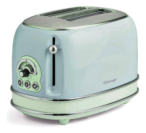 Tostadora Ariete 15505 Celeste Vintage Con Pinzas