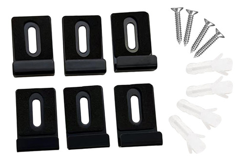 6x Clips De Espejo De Metal Con Tornillos Para Exhibiciones