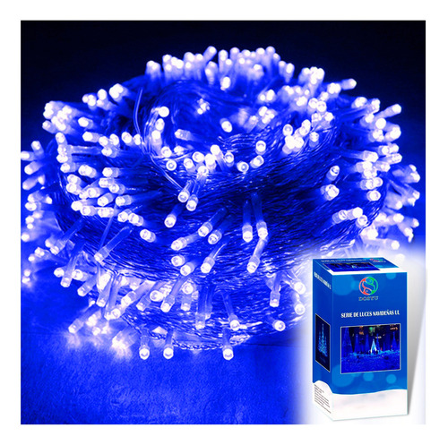 Serie Navideña 200 Focos Led Multicolor/frio/cálido - 10m Color de las luces Azul