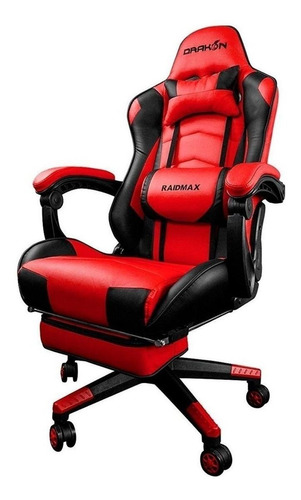 Cadeira de escritório Raidmax DK709 gamer ergonômica  preta e vermelha com estofado de couro sintético