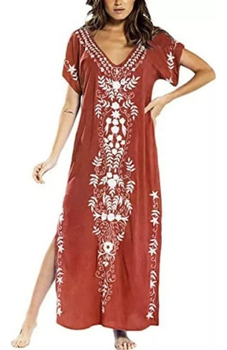 Vestidos Kaftan Bordados Para Mujer Vestido Tipo Pareo