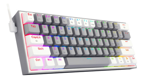Imagen 3 de 4 de Teclado bluetooth Redragon Fizz Pro K616-RGB QWERTY Red inglés US color gris y blanco con luz RGB
