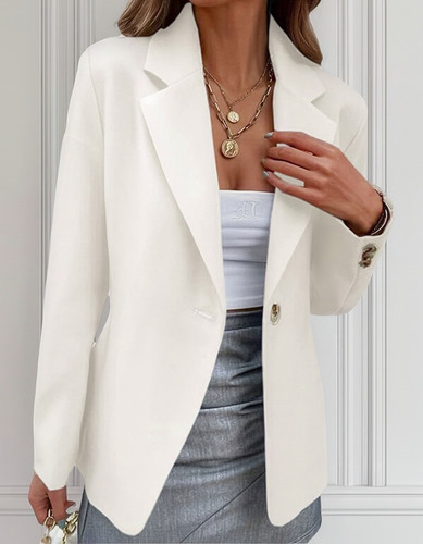 Blazer Informal De Manga Larga Para Mujer