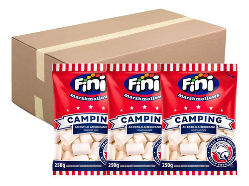 Marshmallow Branco Fini Camping 250g Pra Assar Kit 4 Pacotes