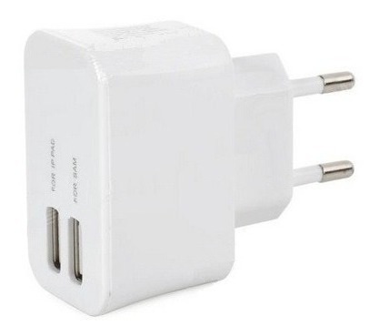 Imagem 2 de 5 de Carregador Usb Duplo P/ Tablet Amazon Kindle 5v 3a - Branco