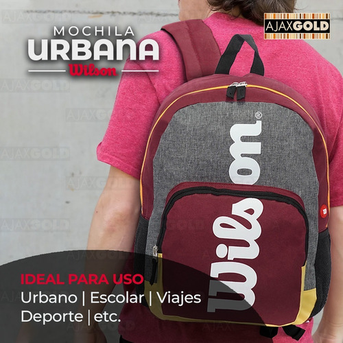 Imagen 6 de 7 de Mochila Wilson Porta Notebook Deportes Gym Reforzada Urbana