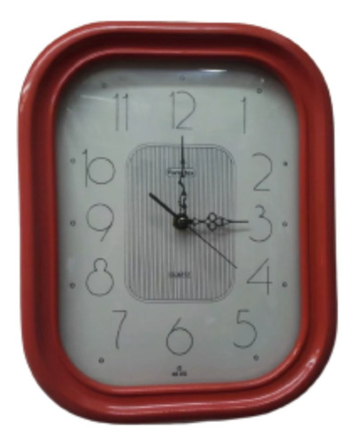 Reloj De Pared Madera Formitex Rojo Fondo Banco