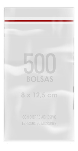 Pack Bolsas Celofan Plasticas Adhesivas 8x15 Cm 500 Unds