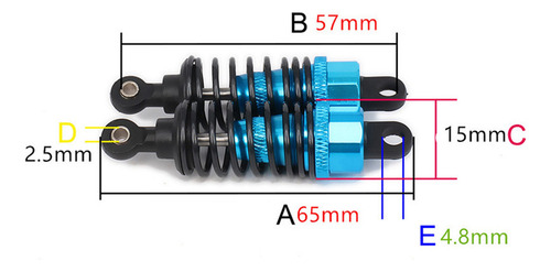 Amortiguador Ajustable Con Aceite De 65 Mm Para Rc Car 1-fs,