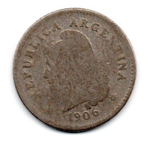 Moneda Argentina 10 Centavos 1906 Niquel