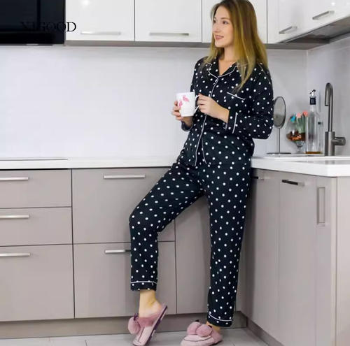 Conjunto De Pijama Para Mujer Manga Larga Ropa De Dormir