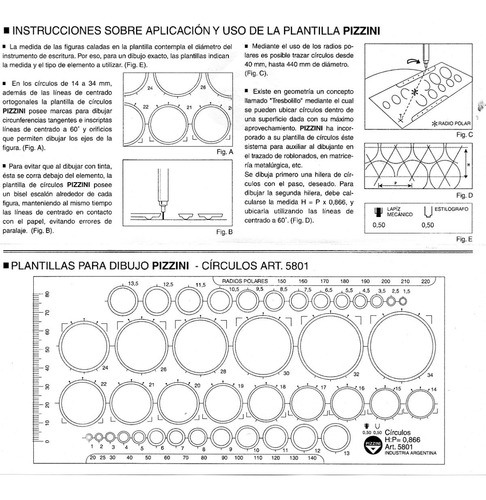 Imagen 3 de 3 de Plantilla Pizzini Círculos - Art. 5801 H:p=0,866