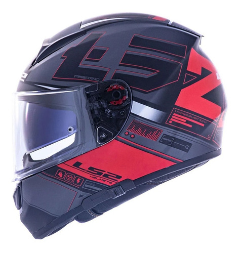 Capacete Fechado Ls2 Ff397 Vector Frequency Vermelho Fosco