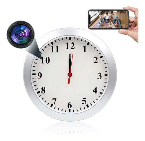 Reloj Pared Para Camara Foto Oculta Wifi Espia 1080p Sin