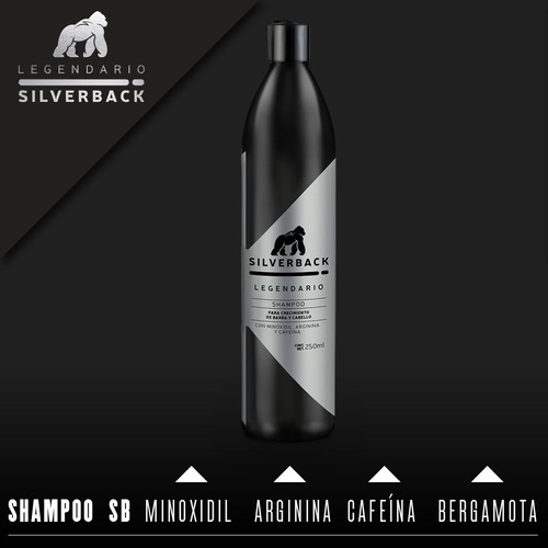Imagen 2 de 3 de Legendario Shampoo, Minoxidil, Arginina, Cafeína, Bergamota