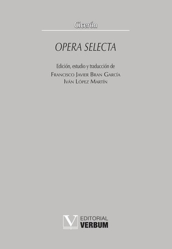 Opera Selecta, De Cicerón. Editorial Verbum, Tapa Blanda En Español, 2023
