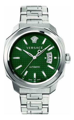 Versace Dylos Reloj Automático Para Hombre Sapphire Crytal Color De La Correa Plateado