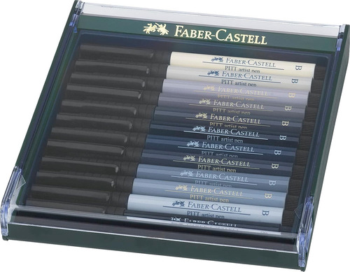 Fabercastell 12er Tema Conjunto Pitt Artista Pluma B Gris To