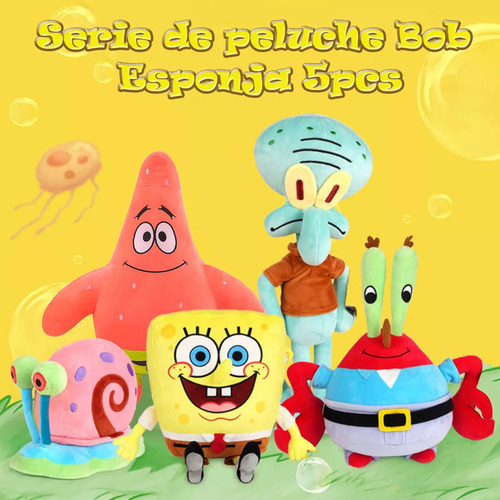 Mz 5 Brinquedos De Pelúcia Do Bob Esponja, Patrick, Gary,