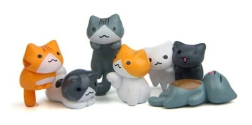 Figura Gato Variedades - Adorno Decoración Pack 7 Gatitos