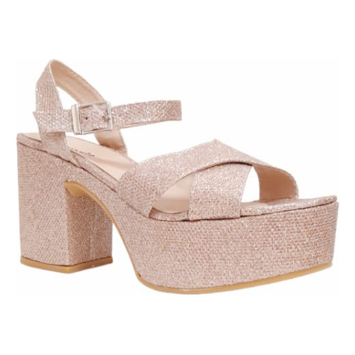 Imagen 3 de 3 de Sandalias Roma Glitter Nude