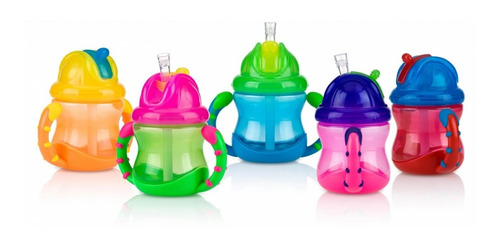 Vaso Con Manijas Y Sorbete Antiderrame Nuby 240ml