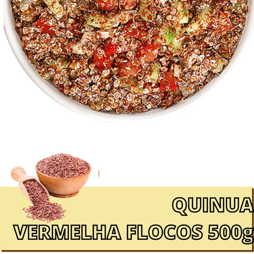 Quinoa Quinua Vermelha Peruana Em Flocos 500g Tempero