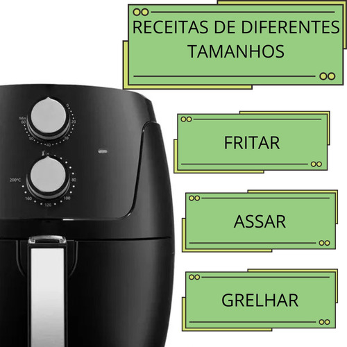 Air Fryer Fritadeira Britânia Cor: Preto/cinza 110v 1500w