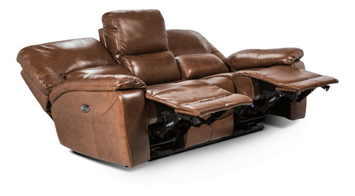 Rosen Sofá Reclinable Poch Cuero 3 Cuerpos
