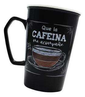 Taza Tarro De Porcelana Para Cafe Y Te Diseño Frases 400ml Color Que me acompañe Frase