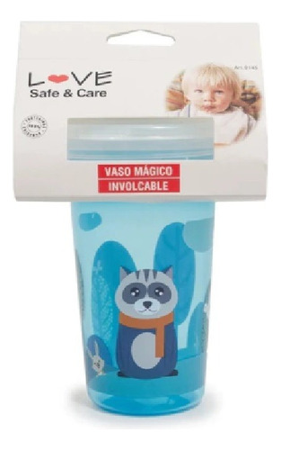 Vaso Mágico Involcable Bebe Con Tapa 9145 Antiderrame Azul