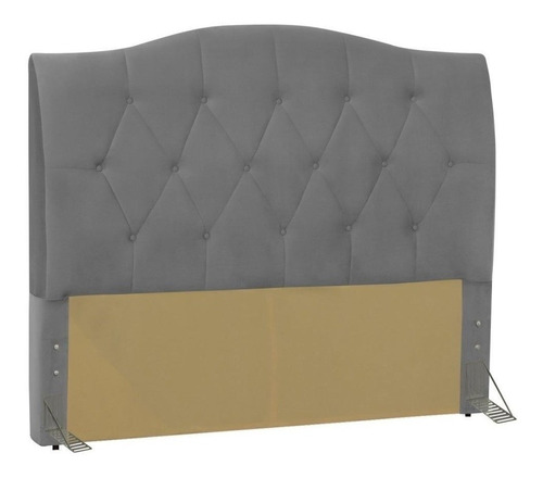  Cabeceira de cama box D'Monegatto Colônia 2 corpos/Queen 160cm x 135cm Linho cinza