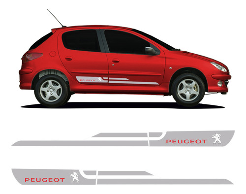 Adesivo Lateral Peugeot 206 207 Faixa P/ Portas Decorativo