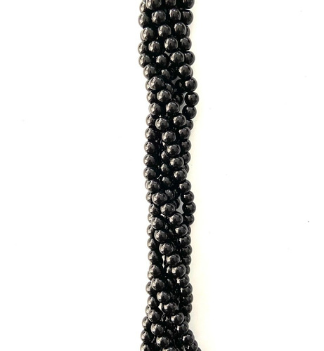 Perla 6mm De Cristal Negra , 10 Hilos, 1480 Piezas